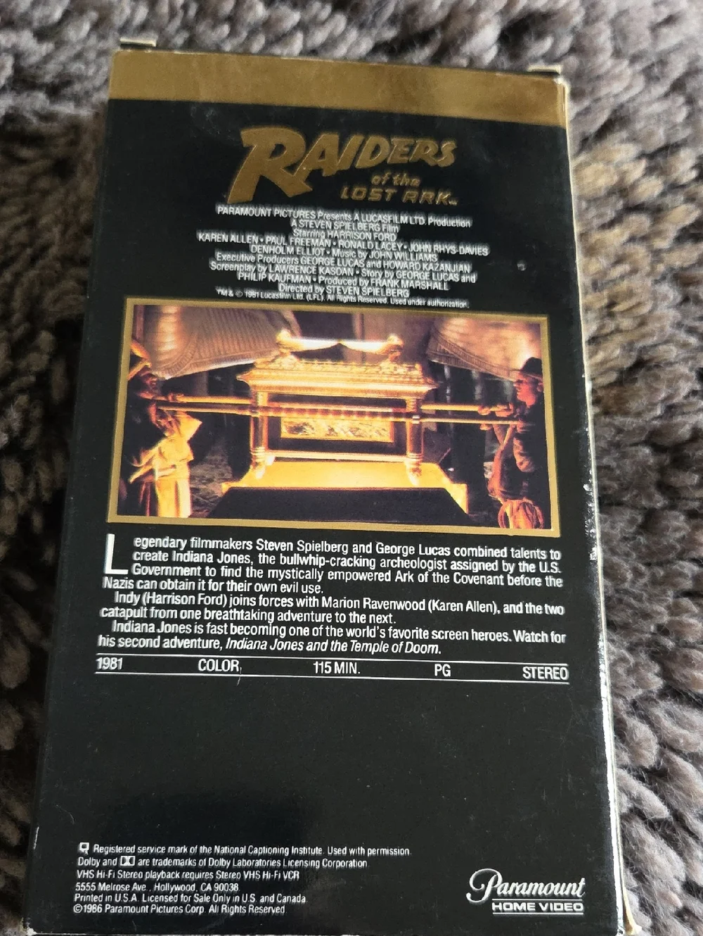 Raiders of the Lost Ark VHS (Collector’s Edition)